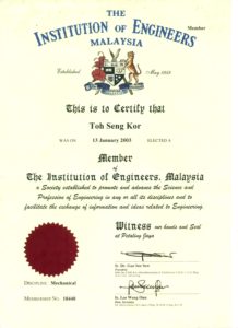 Member of Institution of Engineers Malaysia (18440 )